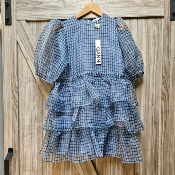 GANNI Organza Boho Mini Dress - Picture 5 of 16